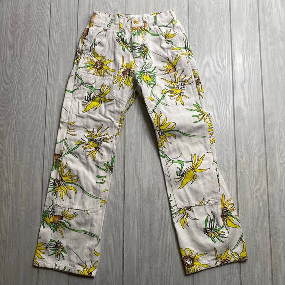 Keith Kelly Men's White Sunflower Double Knee Work Pants Size XXS $165 - Picture 2 of 12
